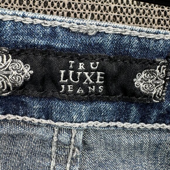 Tru Luxe Womens Studded Bootcut Jeans Size 10 Blue Denim - Picture 3 of 13